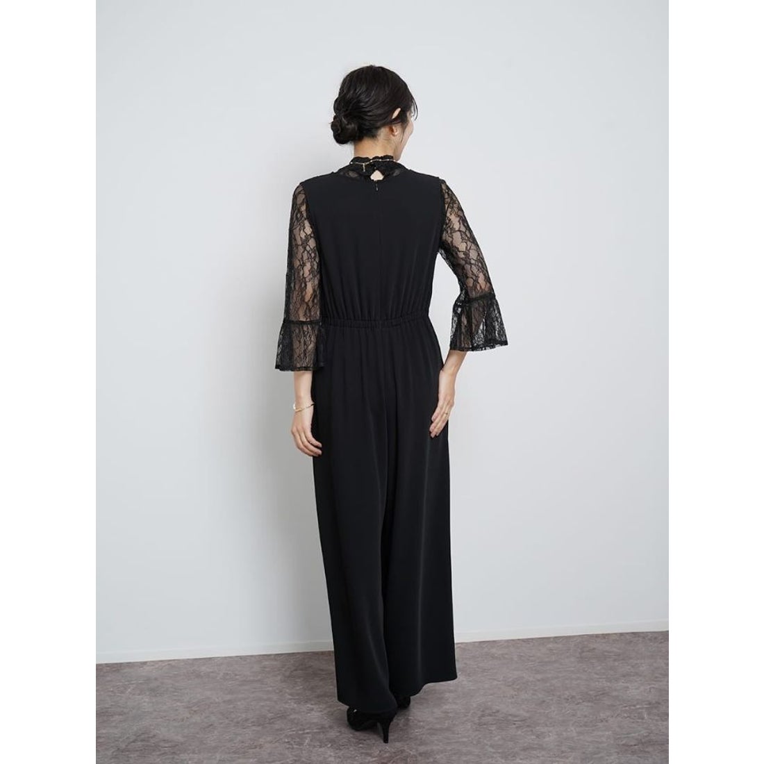 リルフェテ Rire Fete レースブラウス×オールインワンレイヤードドレス