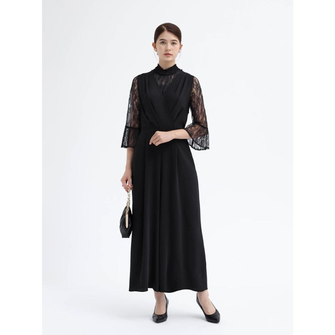 リルフェテ Rire Fete レースブラウス×オールインワンレイヤードドレス