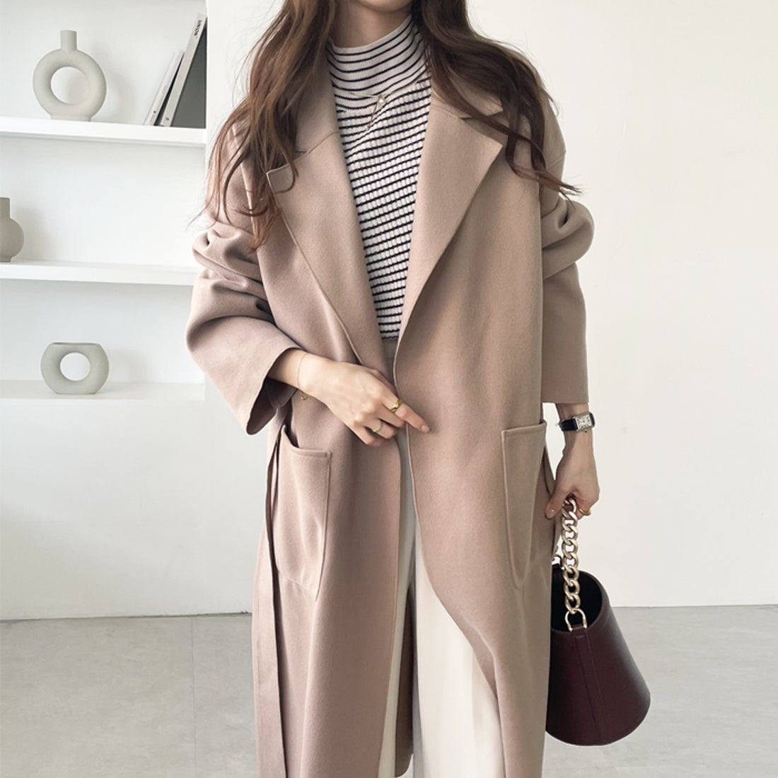 ジーラ GeeRA オーバーサイズチェスターコート （ベージュ