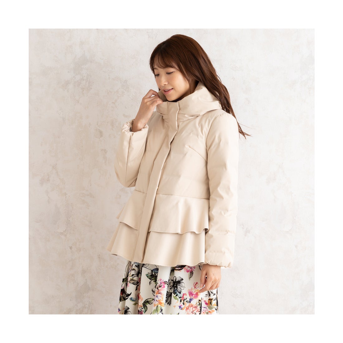 ローズティアラ RoseTiara リボン襟ダウンコート （ピンク