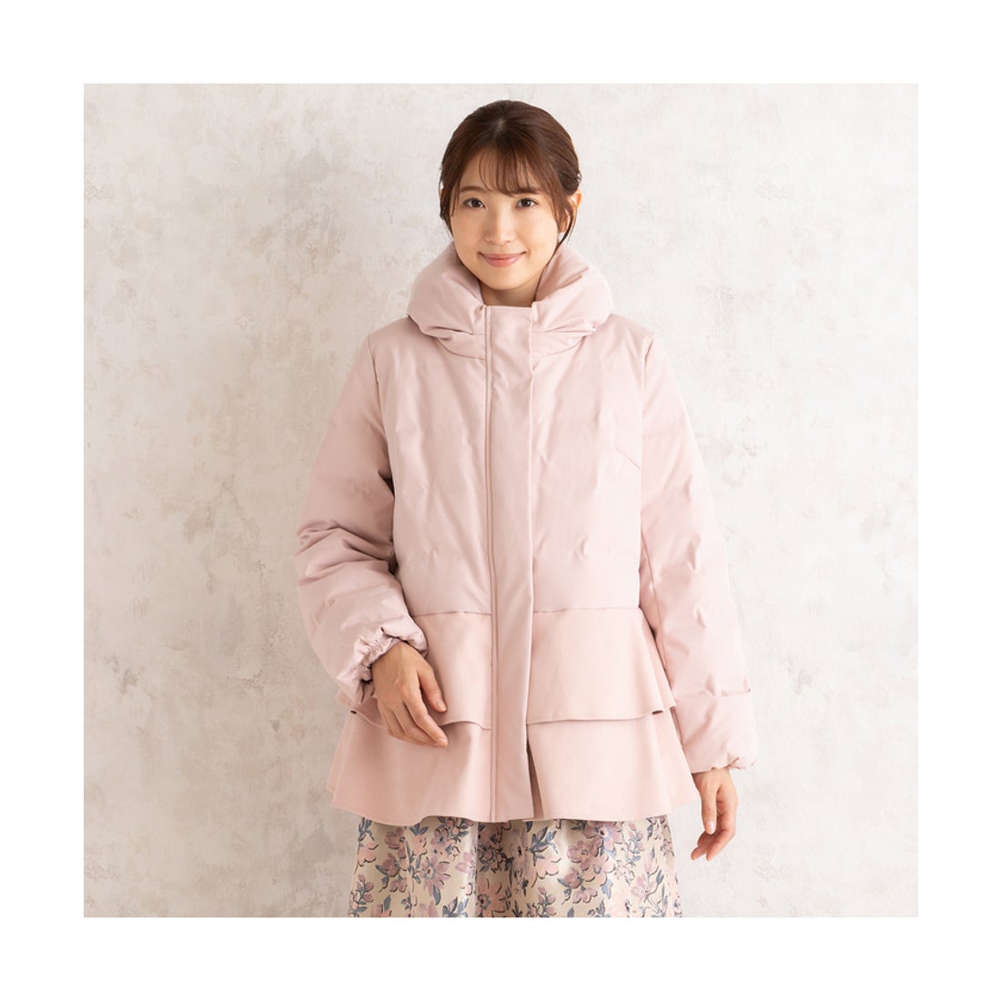 ローズティアラ RoseTiara リボン襟ダウンコート （ピンク