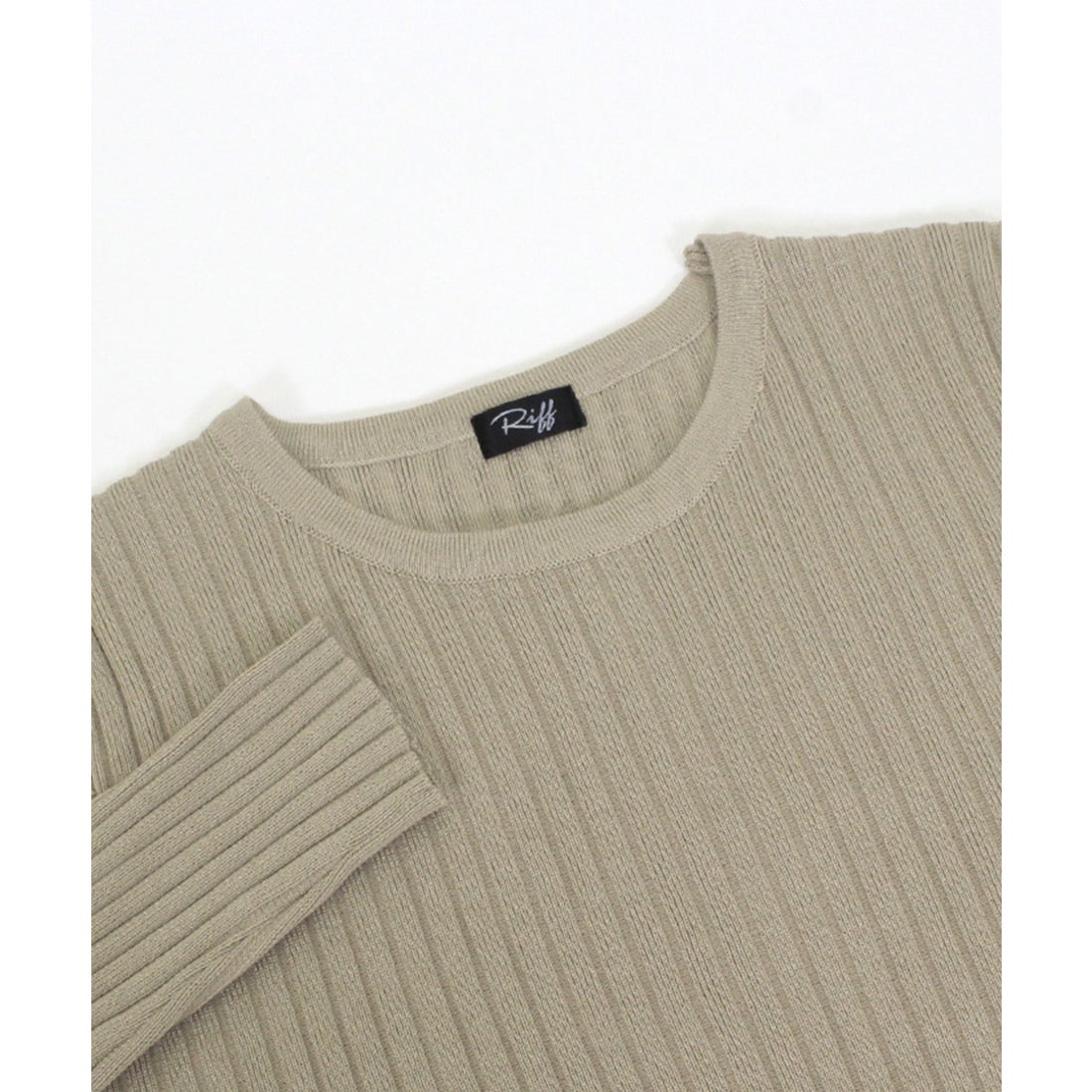 リフ Riff 長袖リブニットワンピース リブ編み ロングワンピース 長袖