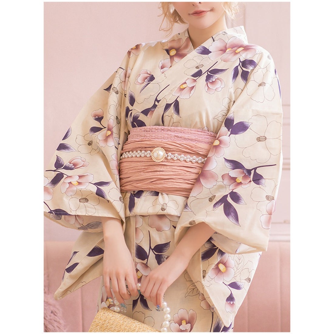 レティカ Retica ゴールドビジューフレームパール浴衣飾り帯紐