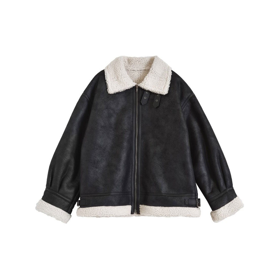 Re:EDIT フェイクレザーボンバージャケット -ファッション通販 FASHION