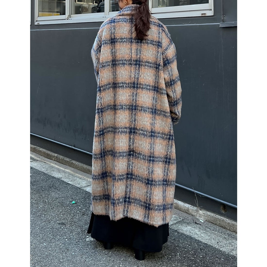 Re:EDIT [2024-25 WINTER COLLECTION]起毛チェック柄ロングチェスター