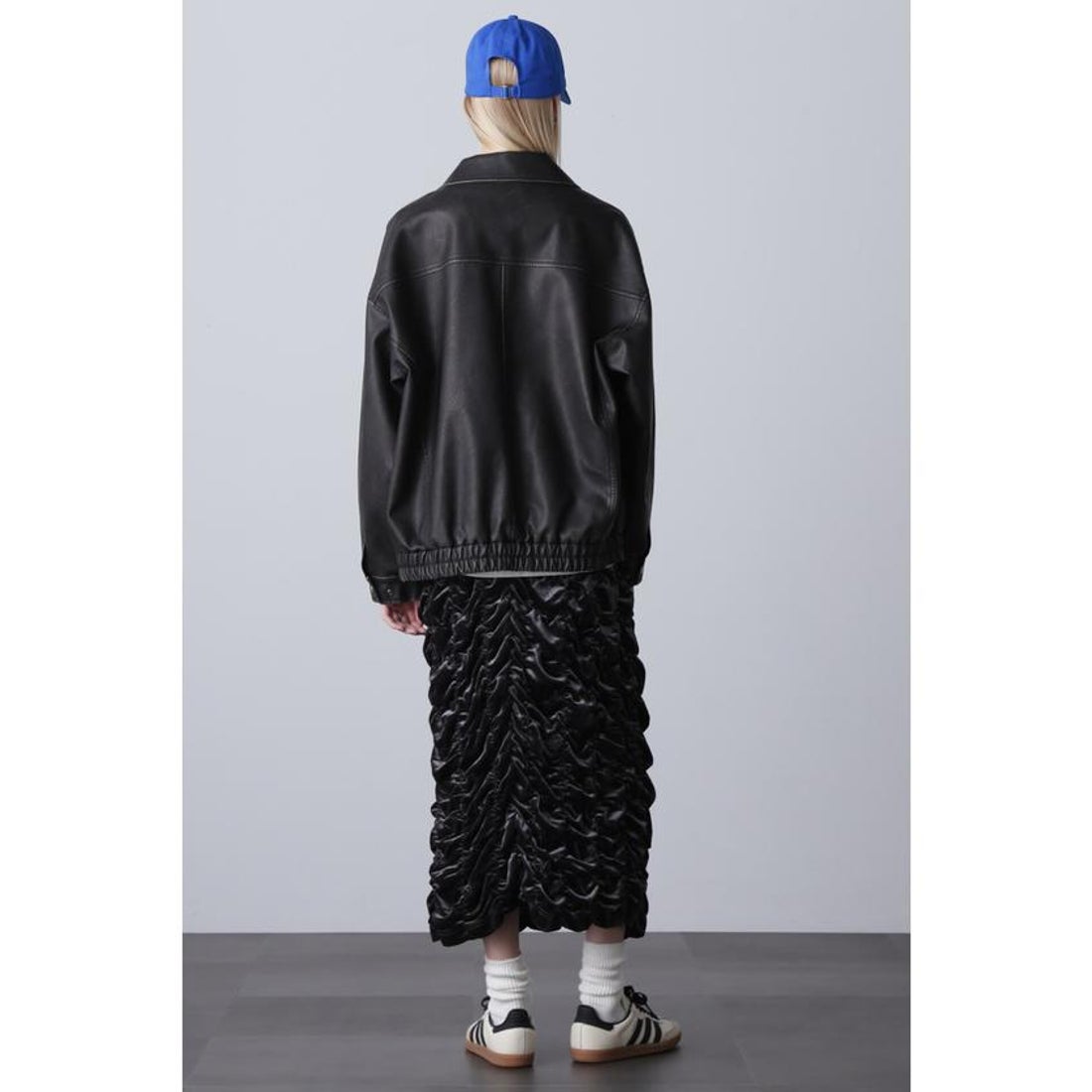 ローズバッド ROSE BUD レザーライクブルゾン （ブラック