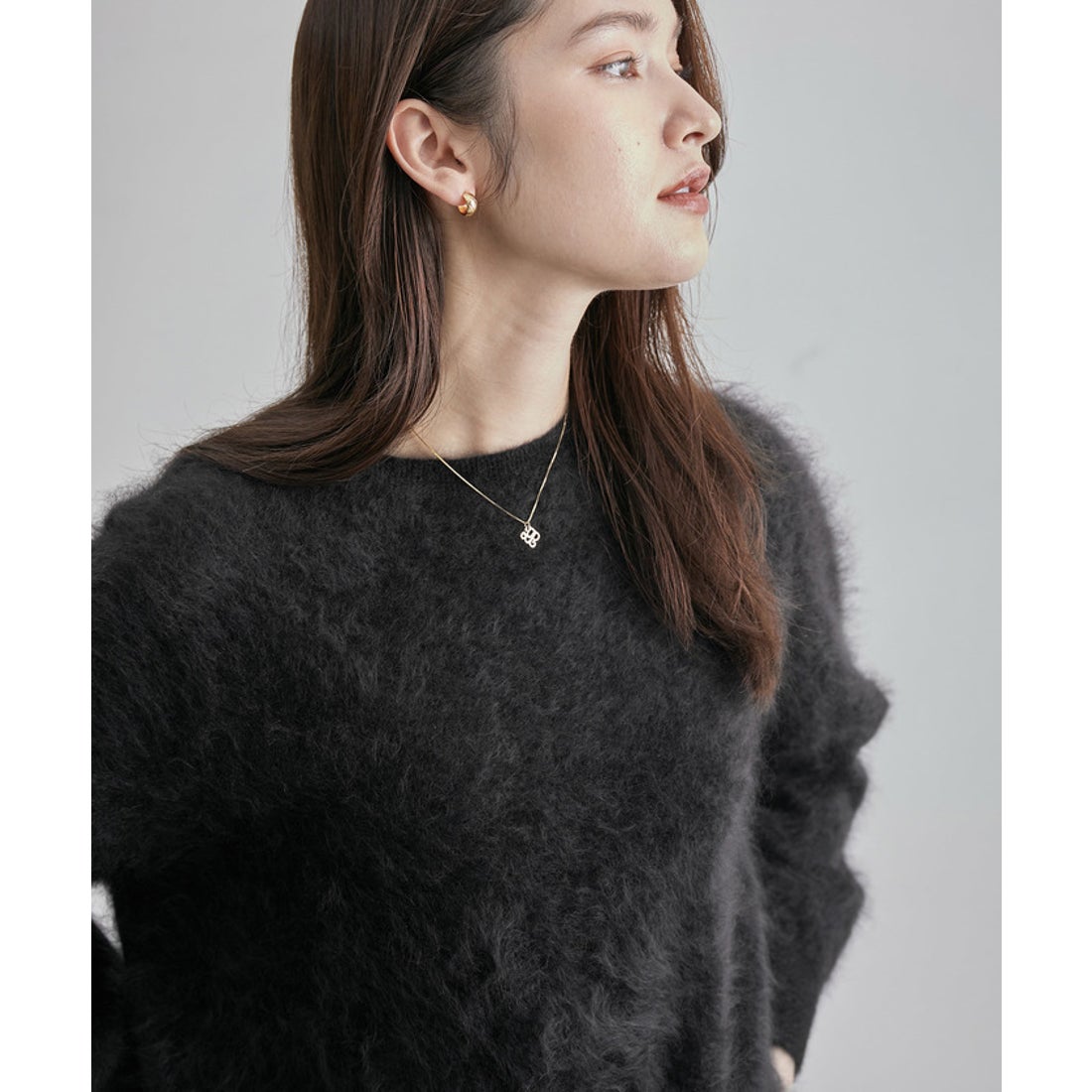 ロペ ROPE' 【一部店舗限定】カシミヤ100％ クルーネックファーニット