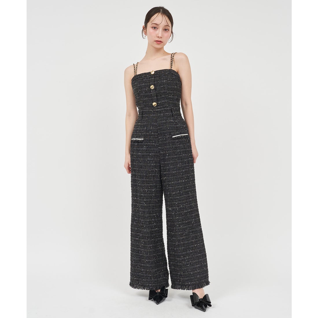 ロイヤルパーティー ROYAL PARTY ダブルチェーンストラップツイード