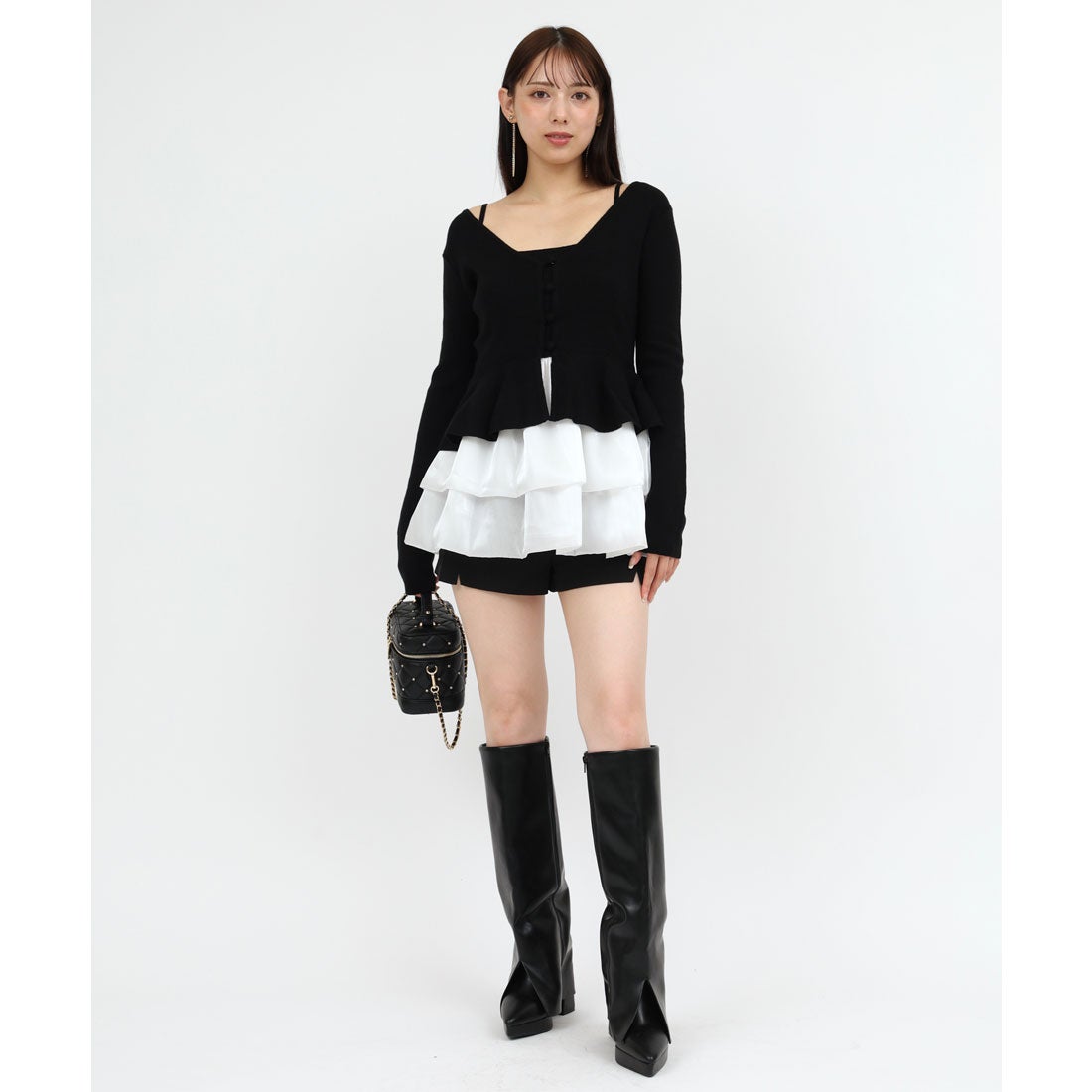 ロイヤルパーティー ROYAL PARTY ドッキングペプラムニット