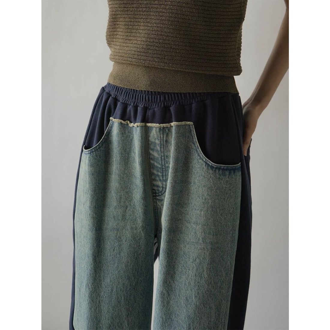 ラディエイト RADIATE デニムドッキングスウェットパンツ （ライト