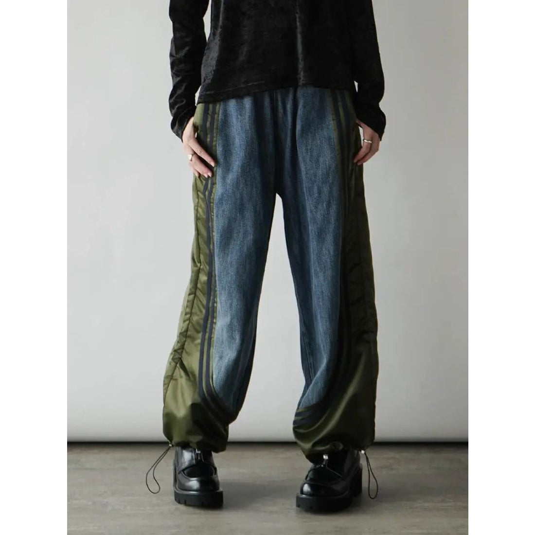 ラディエイト RADIATE ナイロンドッキングラインデニムパンツ（navy