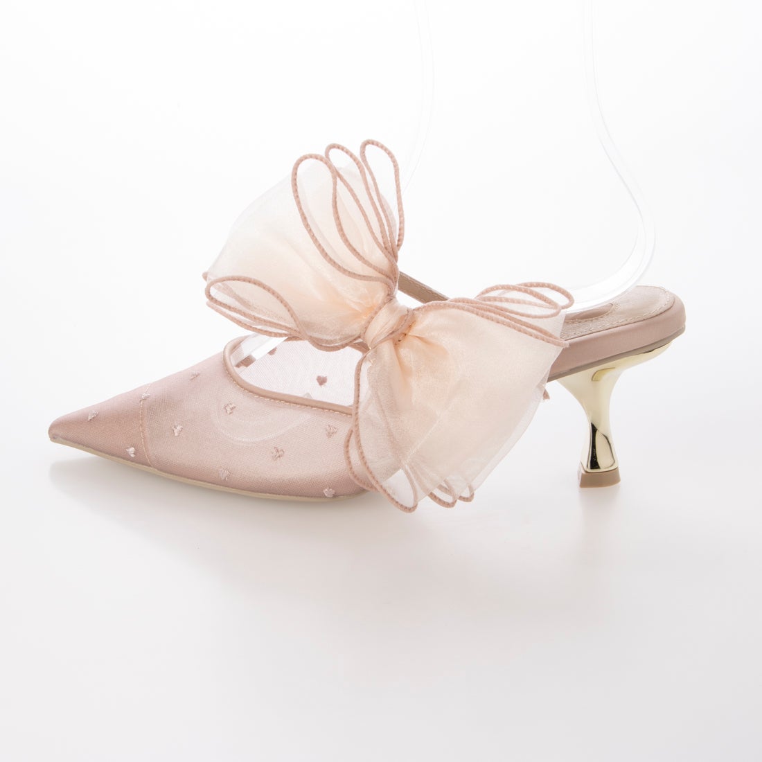 ランダ RANDA 【HEART COLLECTION】シフォンリボンハートミュール