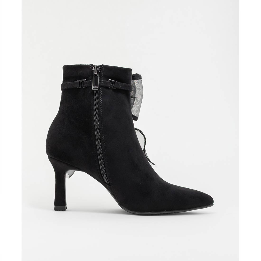 ランダ RANDA 2WAY シアーリボンショートブーツ （BLACK） -靴