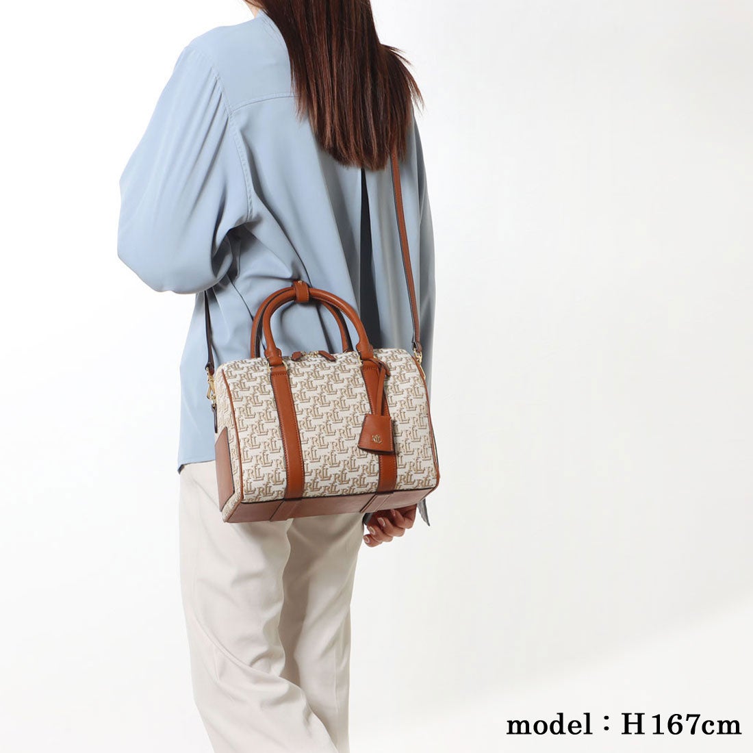 ラルフローレン RALPH LAUREN ☆モノグラム柄コットン系キャンバス素材