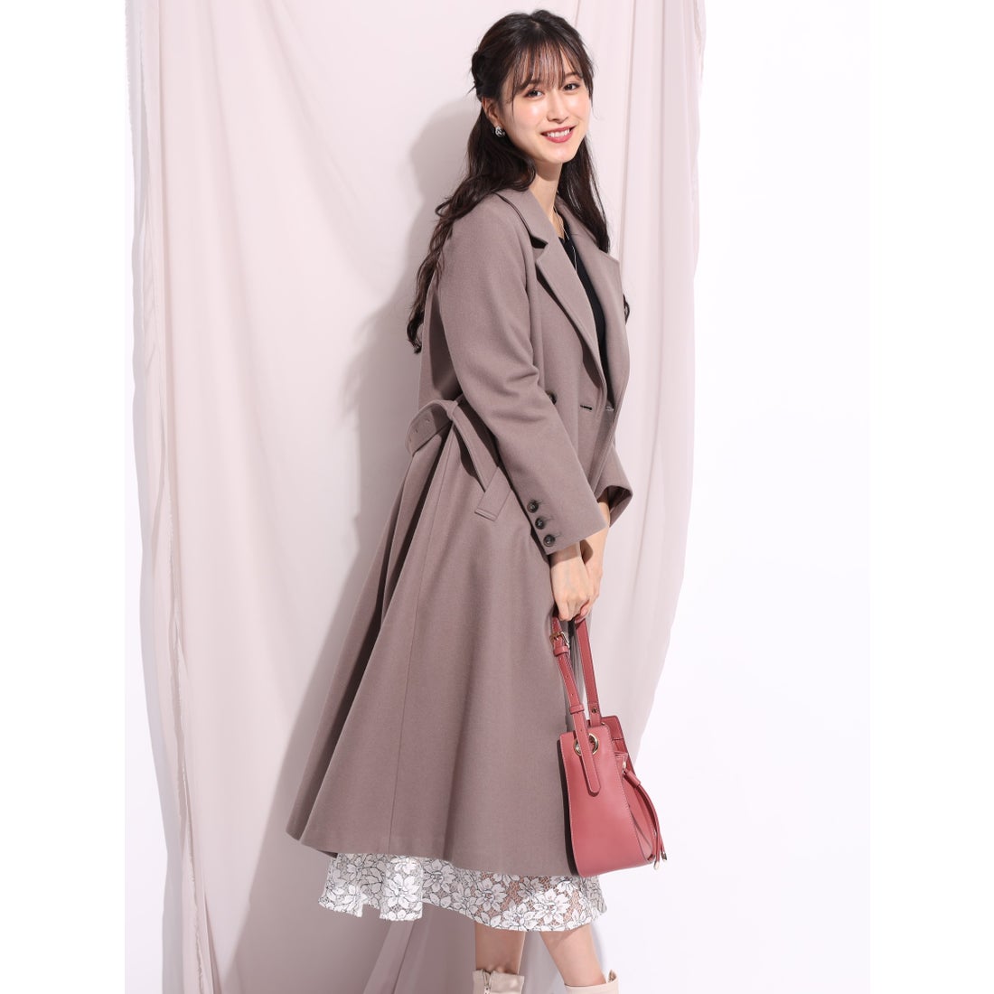 Rirandture ダブル釦コート （モカ） -ファッション通販 FASHION WALKER