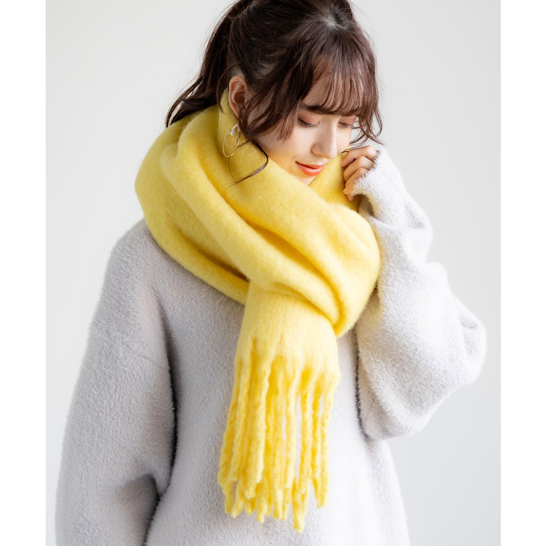 ロッキーモンロー Rocky Monroe フリンジマフラー ボリュームストール