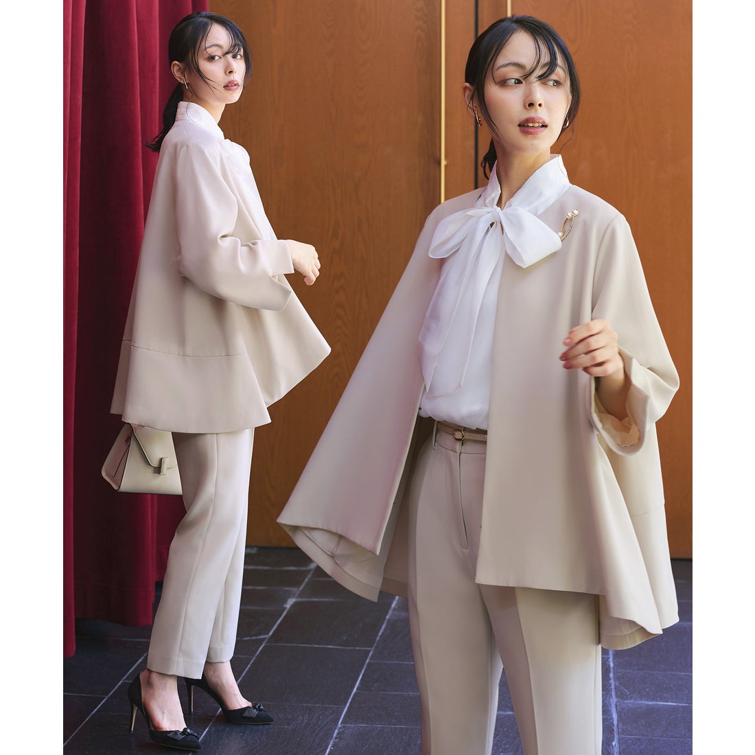 ルイルエブティック RUIRUE BOUTIQUE 2点セット ｜ ノーカラー フレア