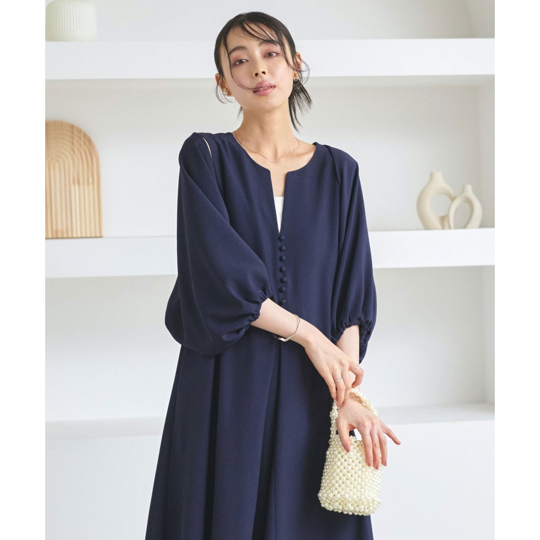 フレアワンピースセット 洗える3WAYボレロ＆フレアワンピースセット