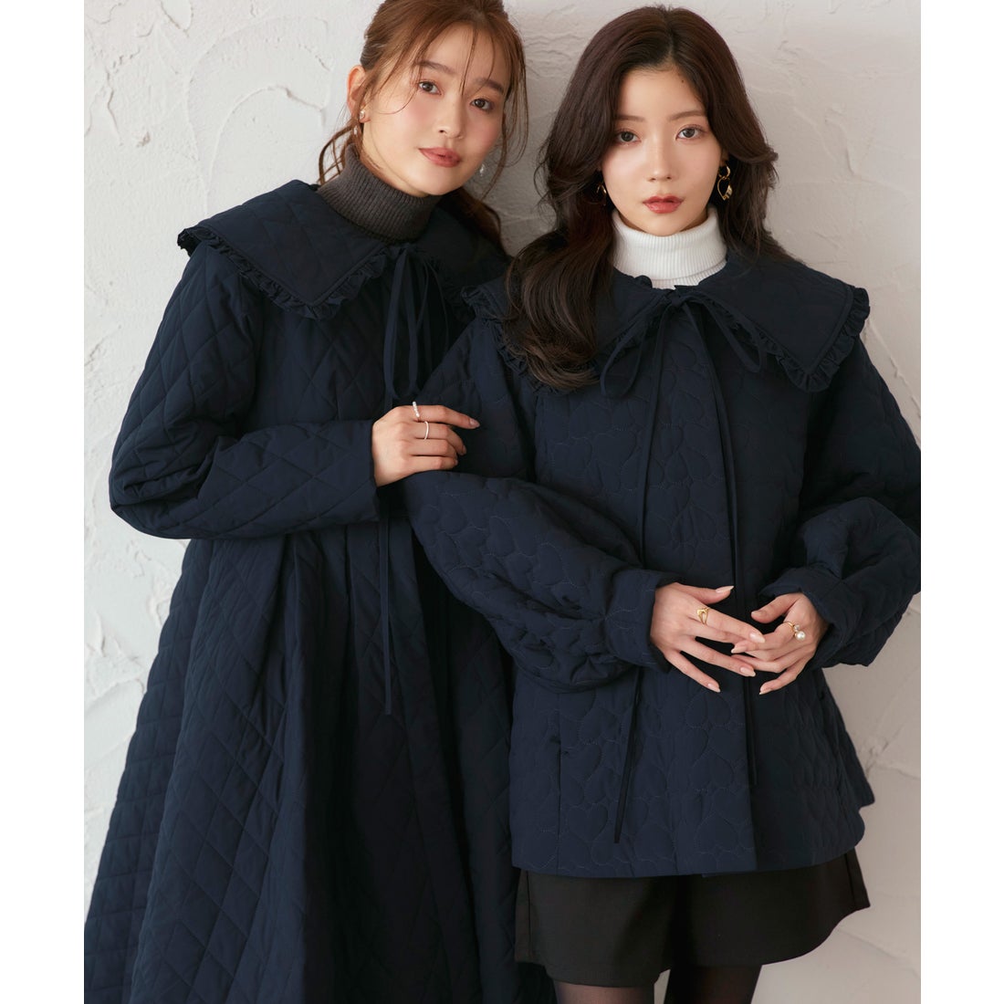 ルイルエブティック RUIRUE BOUTIQUE 襟付き フレア 中綿 キルティング