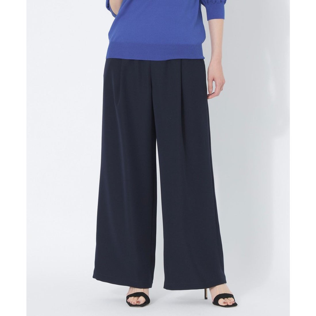 エス エッセンシャルズ S.ESSENTIALS ポリエステルツイルワイドパンツ