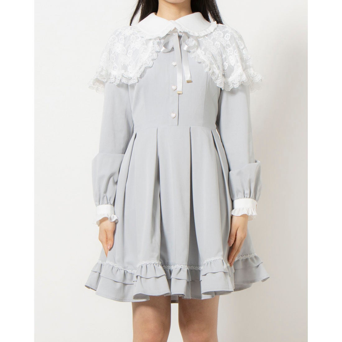 シークレットハニー Secret Honey レースケープ付ワンピース （グレー