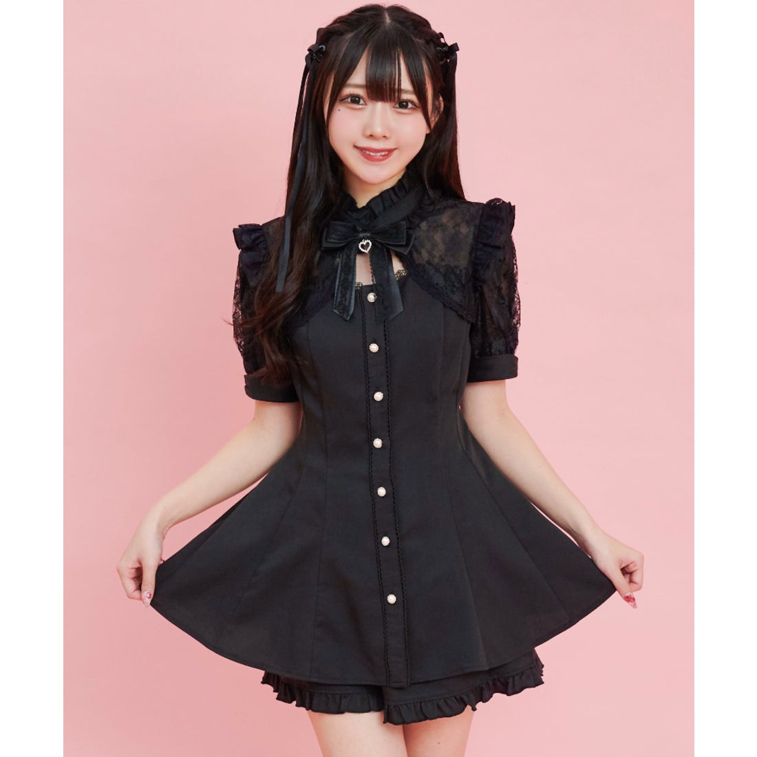 シークレットハニー Secret Honey 袖レース＆ボレロ風半袖セットアップ