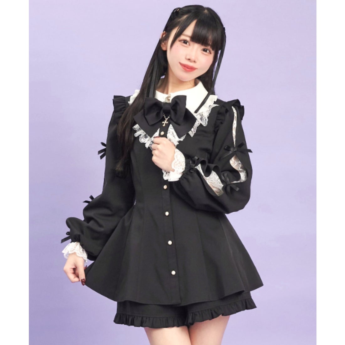 シークレットハニー Secret Honey 袖スリットレースフリルセットアップ