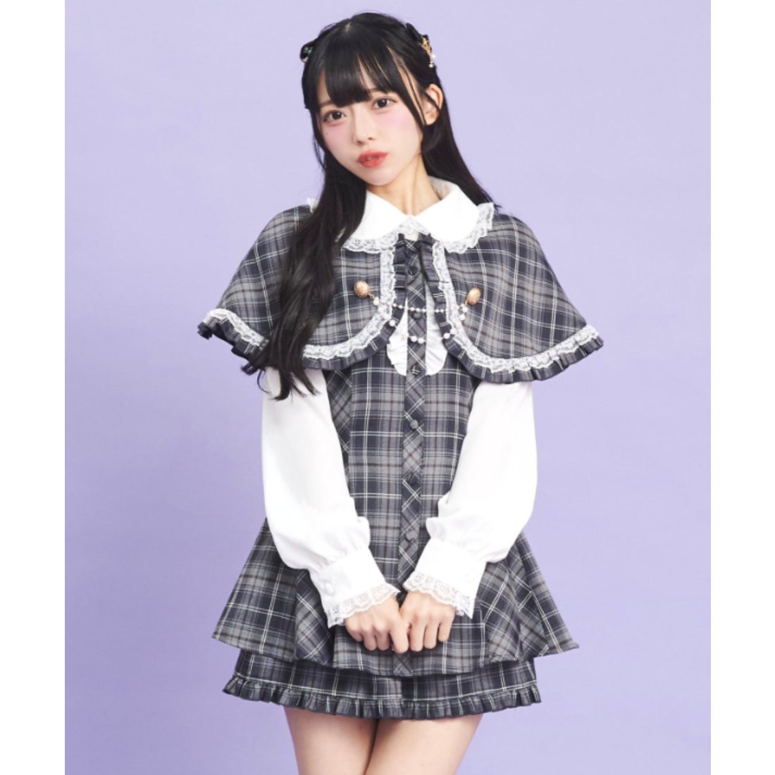 シークレットハニー Secret Honey ケープ付長袖セットアップ （グレー