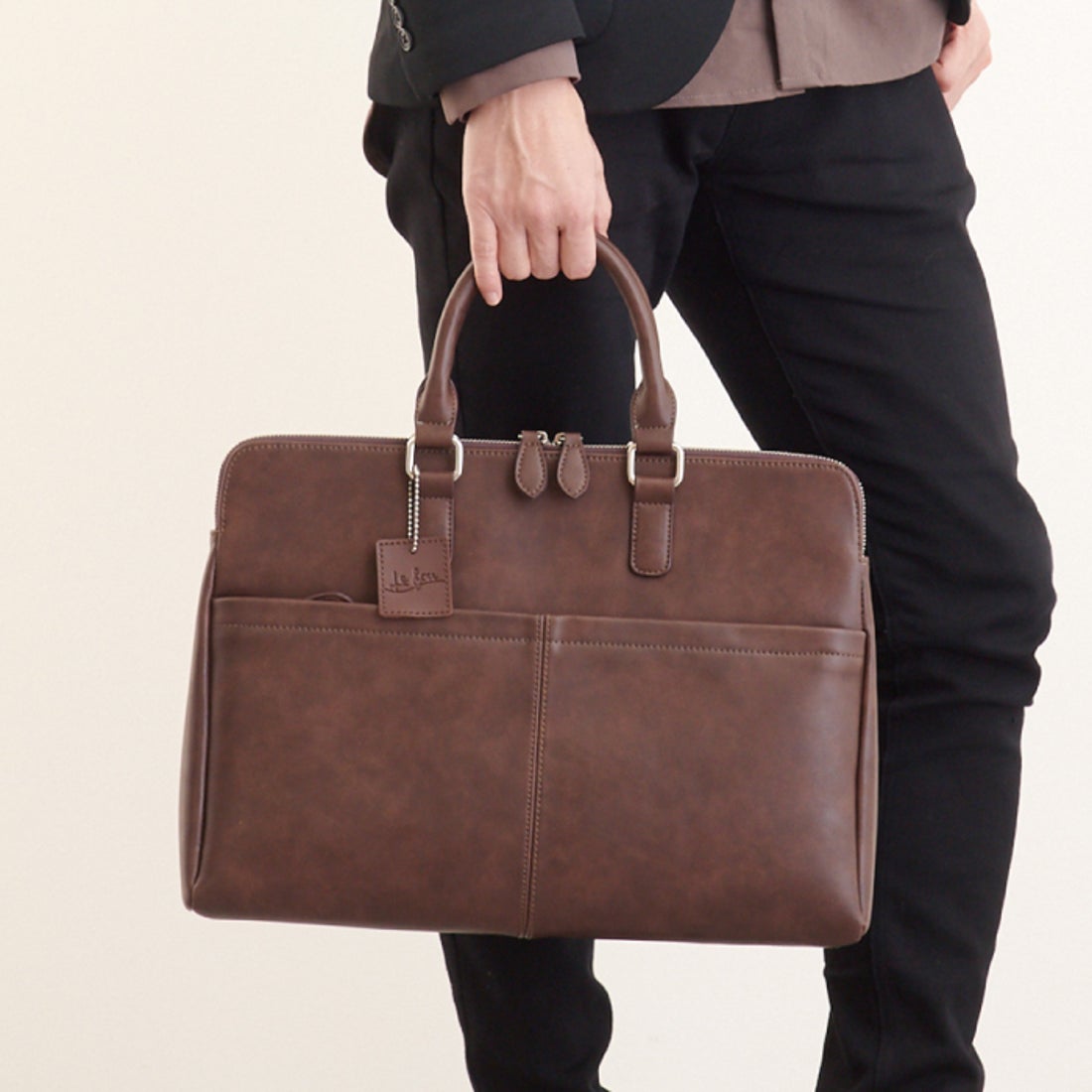 スタンドワークス Stnd works カウレザービジネスバッグ （ダーク