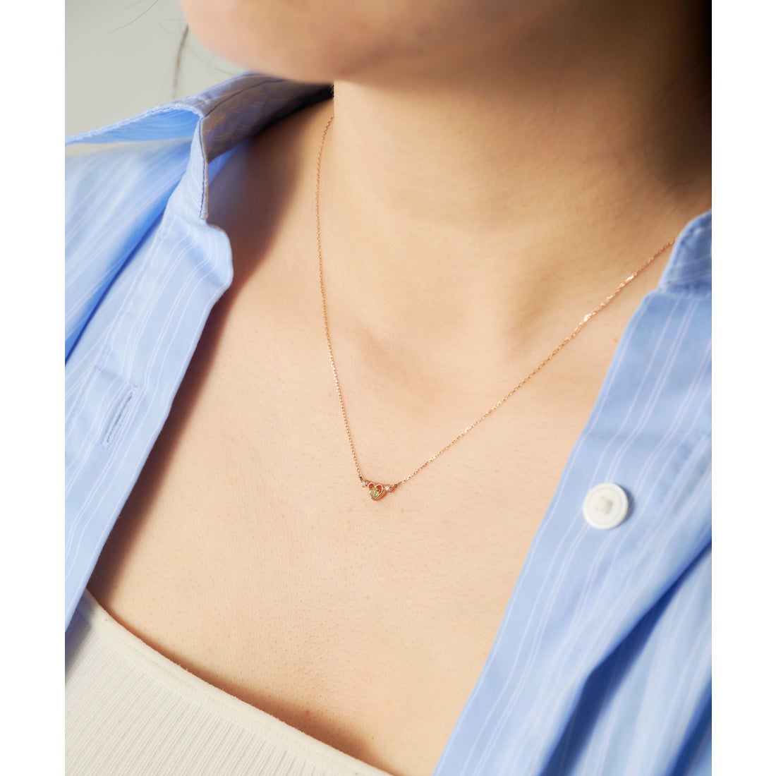 サマンサティアラ Samantha Tiara K10PG ハートネックレス≪8月 誕生石