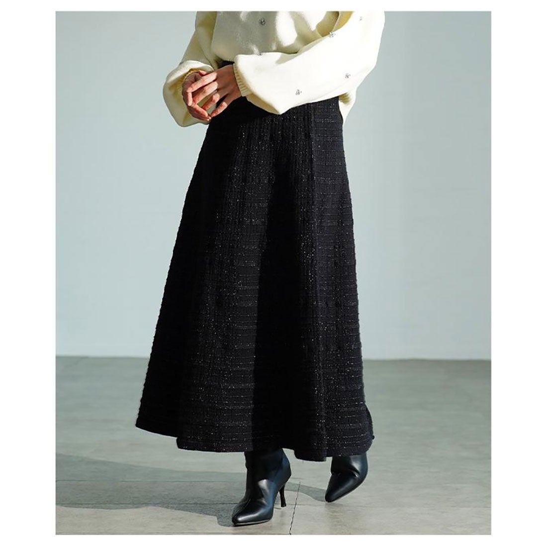 サワアラモード Sawa a la mode トゥインクルニットフレアスカート