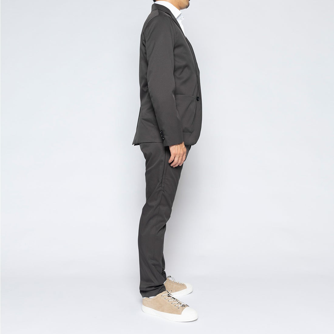 テーラードジャケット・裏地あり （チャコールグレー） -WWSワーク