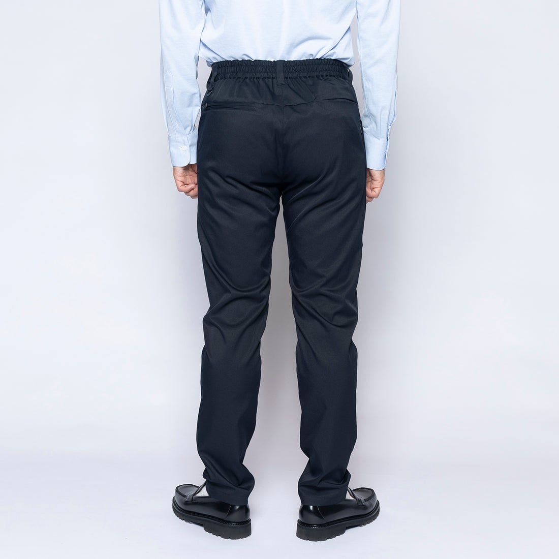 フルレングスストレートパンツ・センタープレスなし （ダークネイビー