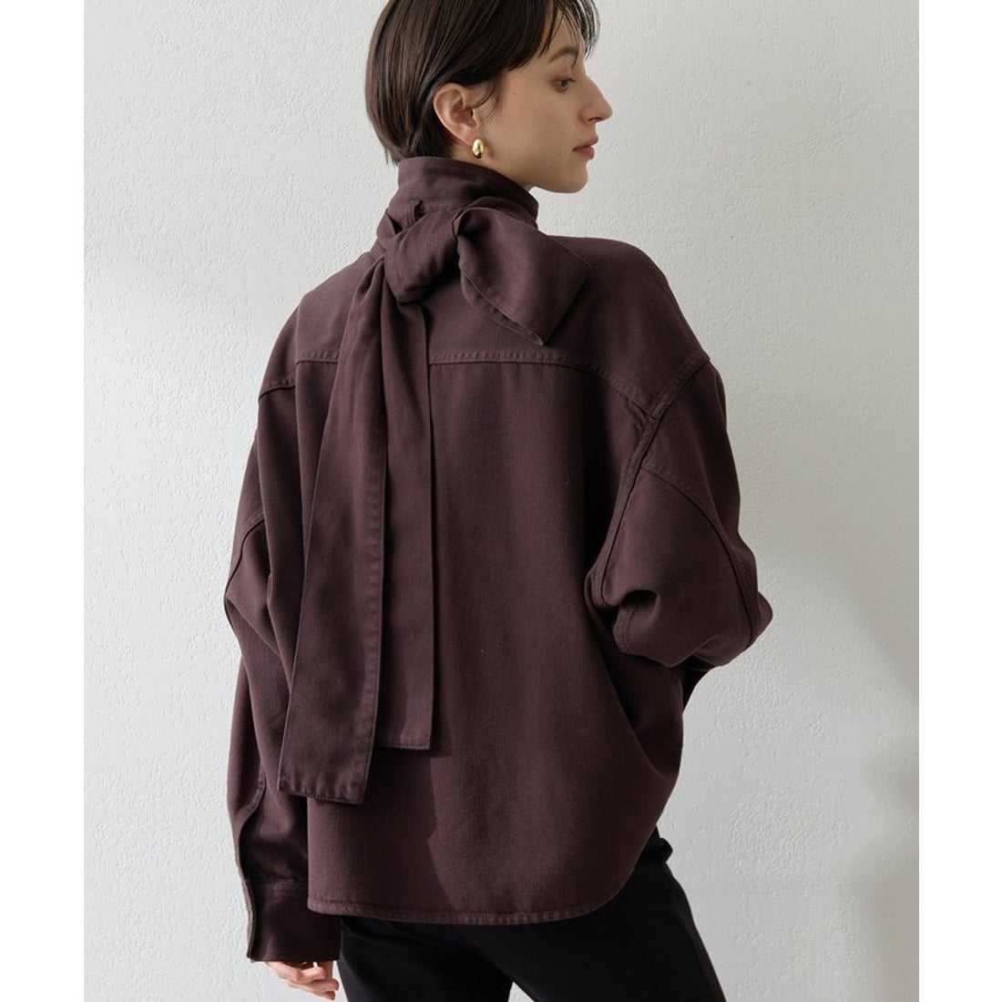 ウィムガゼット Whim Gazette デニムボウタイシャツ （brown） -靴