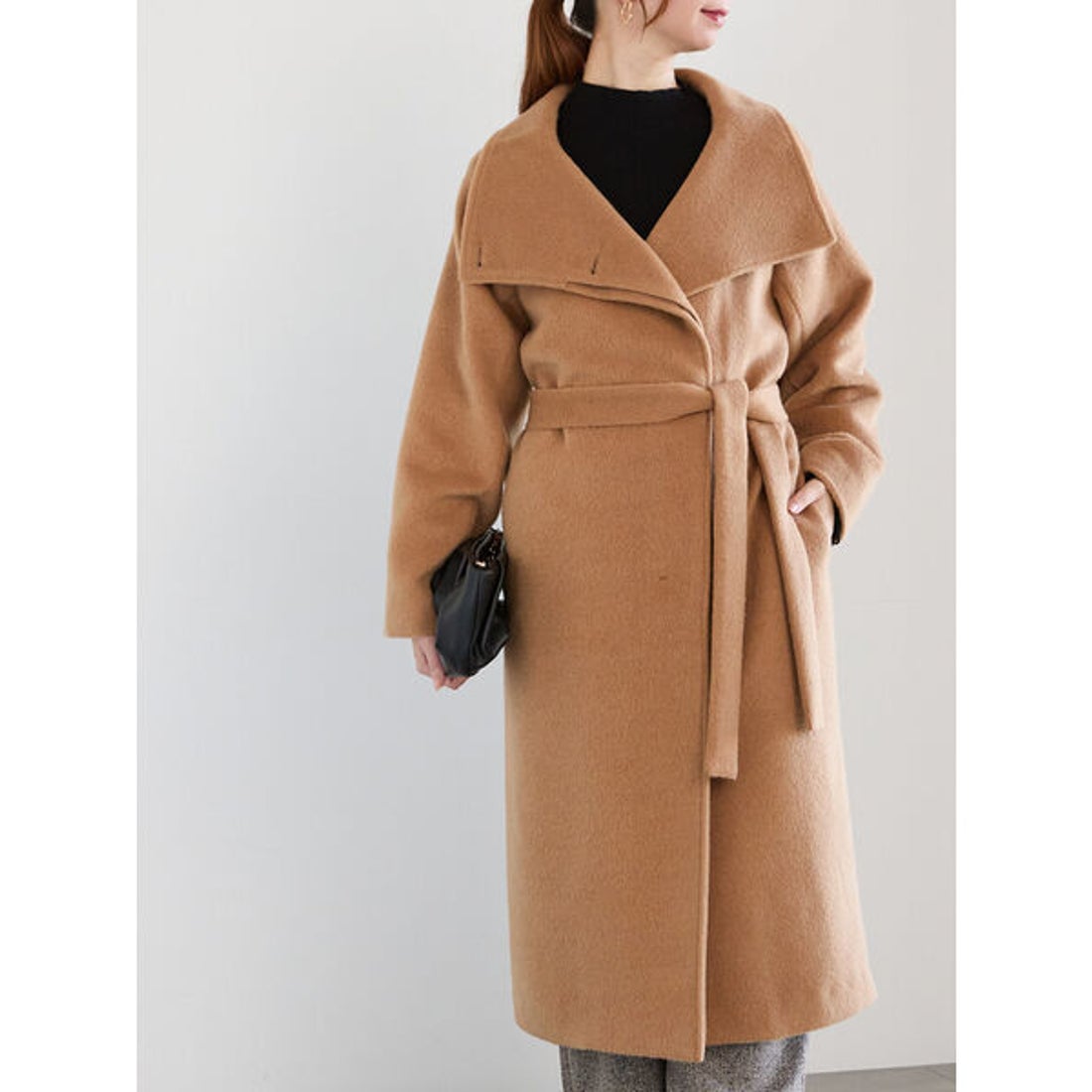 テチチ Te chichi スタンドカラーロングコート （キャメル