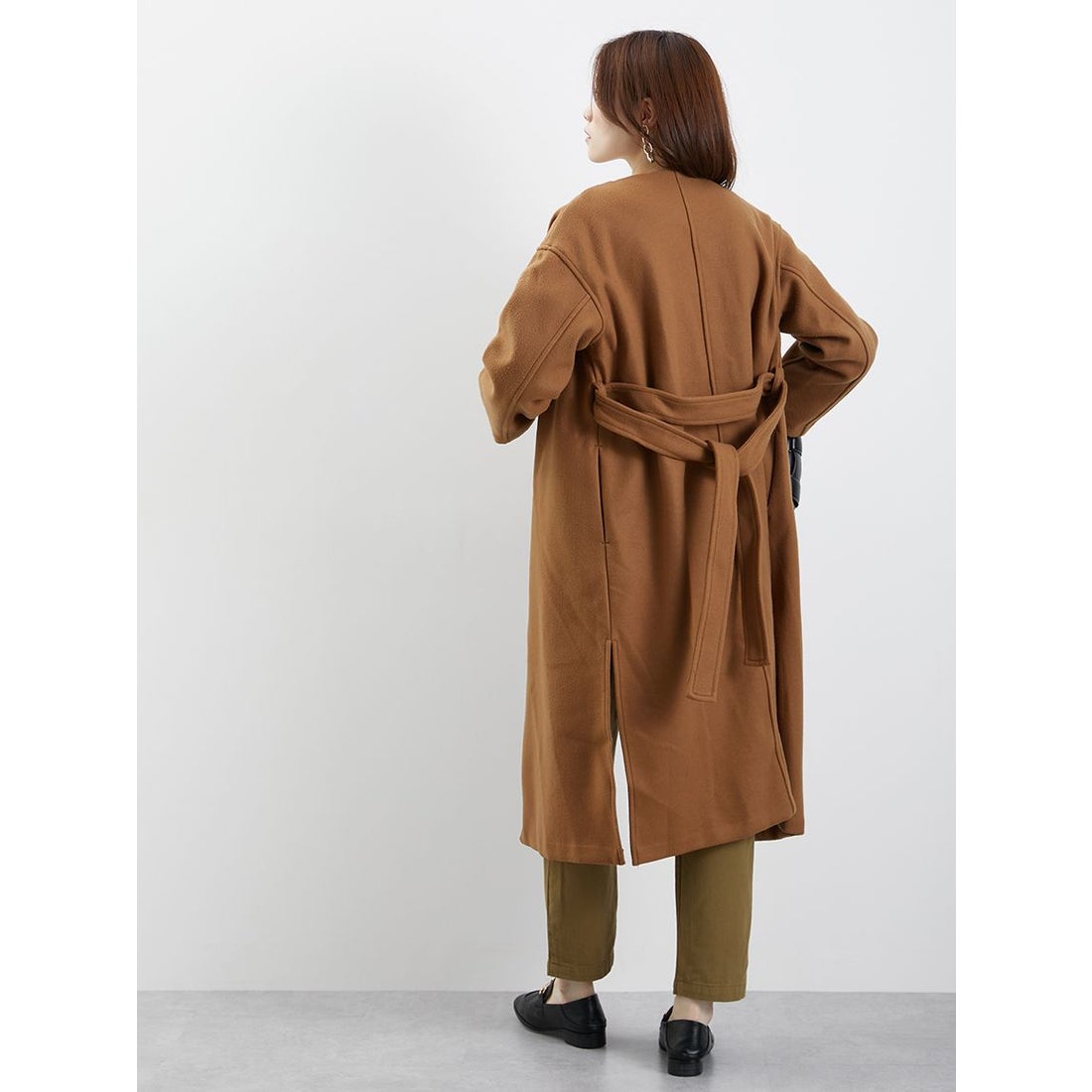 テチチ Te chichi ダブルフェイスオープンカラーコート （キャメル