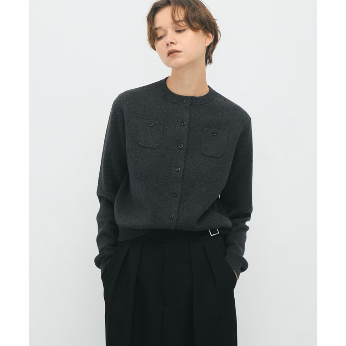 キャバン CABaN CABaN コットンカシミヤ クルーネックカーディガン