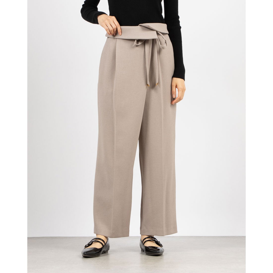 トーナル TONAL ジョーゼットフラップ2WAYワイドパンツ （グレー