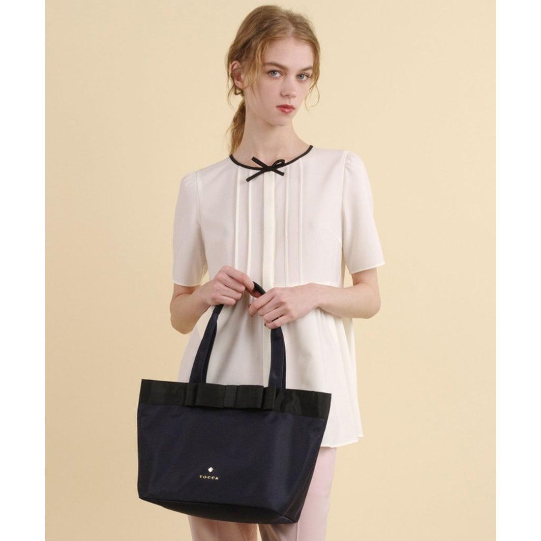 トッカ TOCCA 【撥水・A4サイズ対応】RIBBON BRICK A4TOTE トート