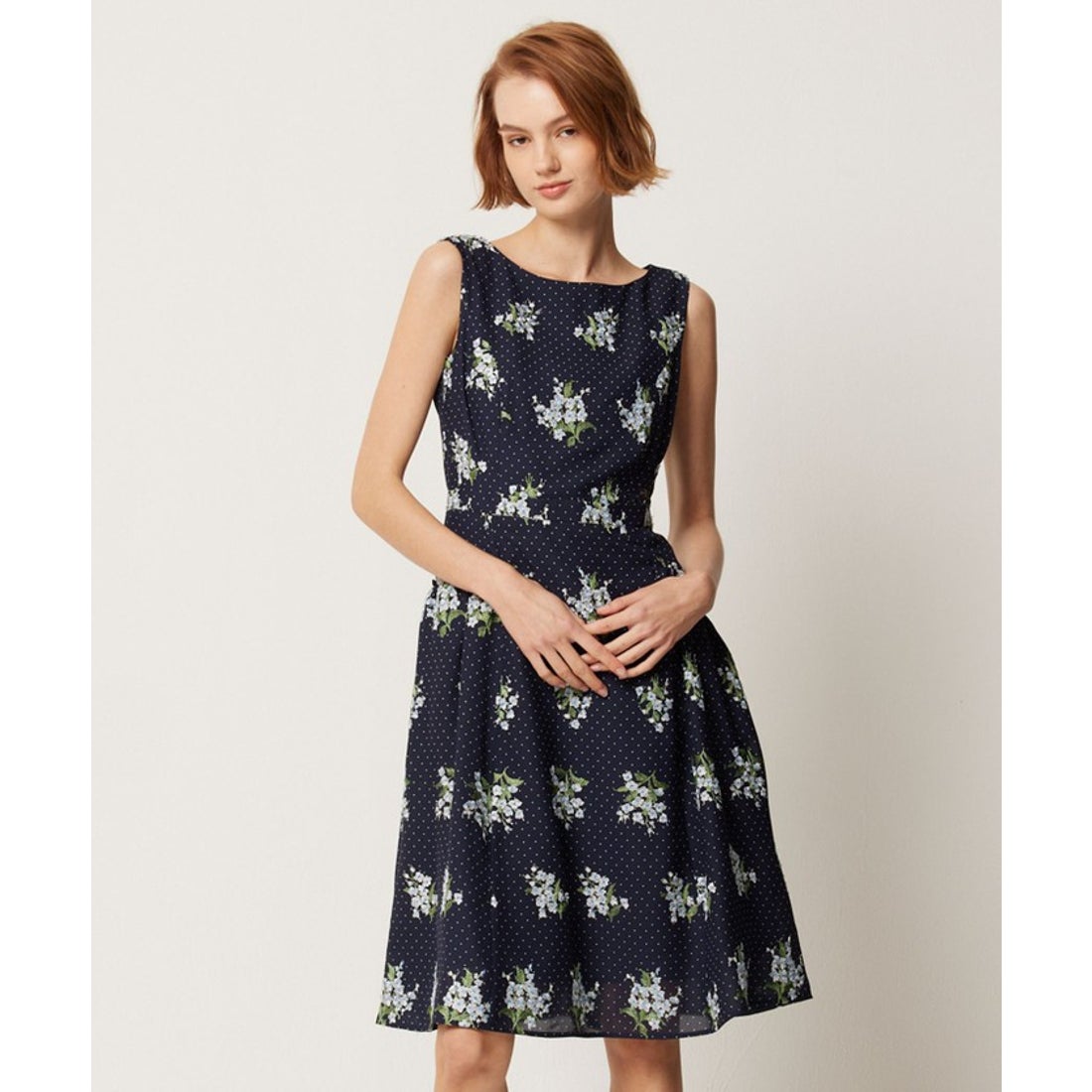 トッカ TOCCA 【消臭・洗える！】DANCING RAIN ドレス （ネイビー系7