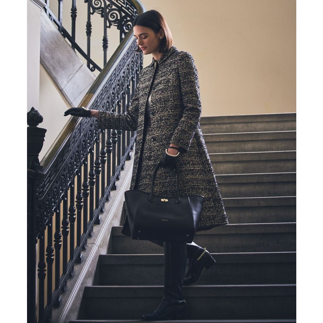 トッカ TOCCA CAMELOT TWEED コート （オールドローズ系