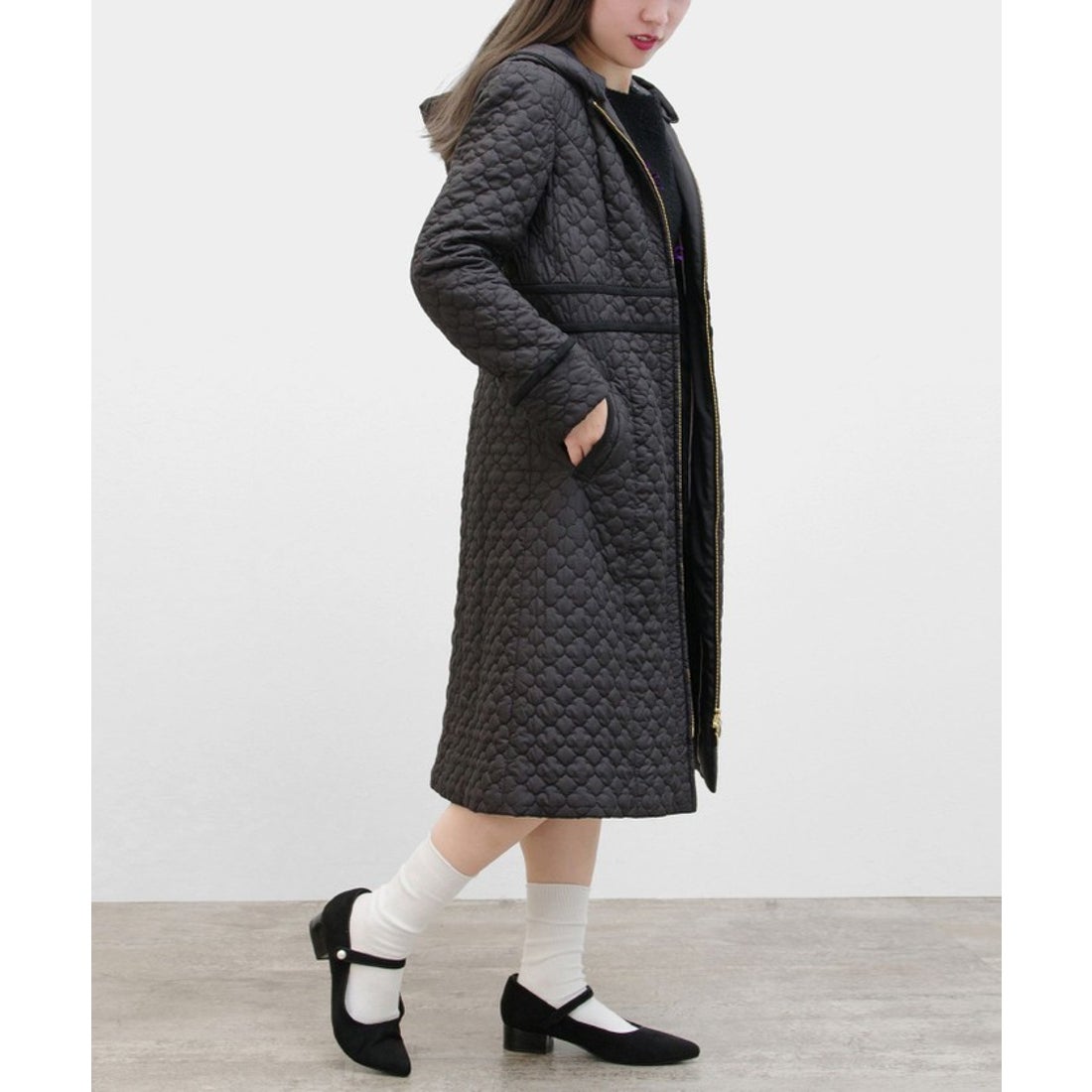 トッカ TOCCA LAURA キルティングロングコート （ブラック系