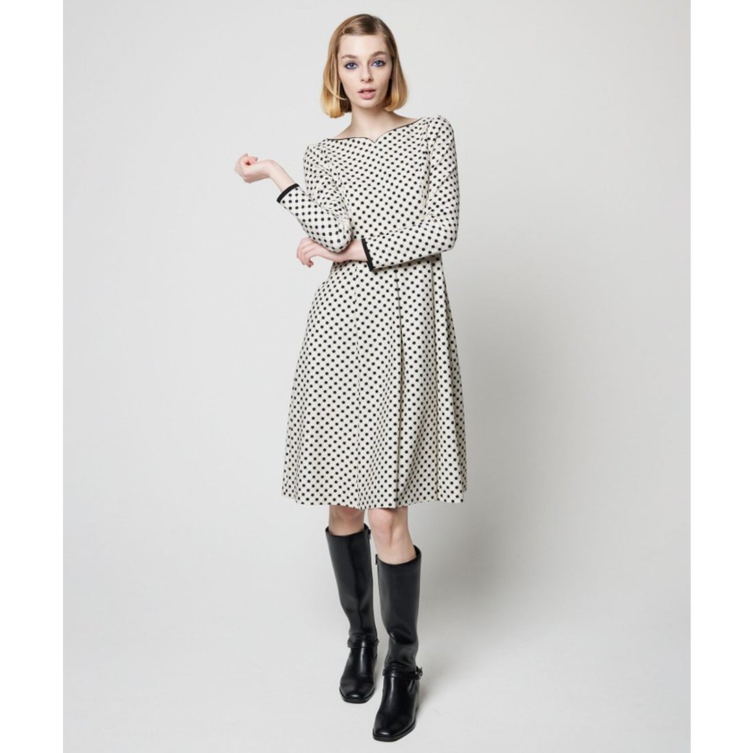 トッカ TOCCA 【洗える！】CLOVER STAMP ドレス （ベージュ系5