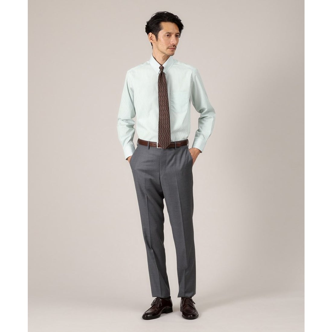 タケオキクチ TAKEO KIKUCHI ロンドンストライプ シャツ （グレー(212