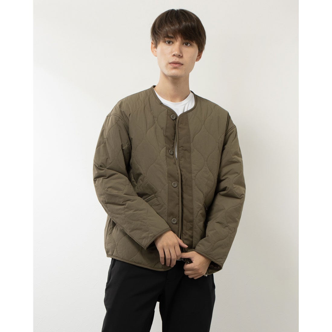 ティゴラ TIGORA メンズ 中綿ジャケット アルミ蓄熱パデッドノーカラー