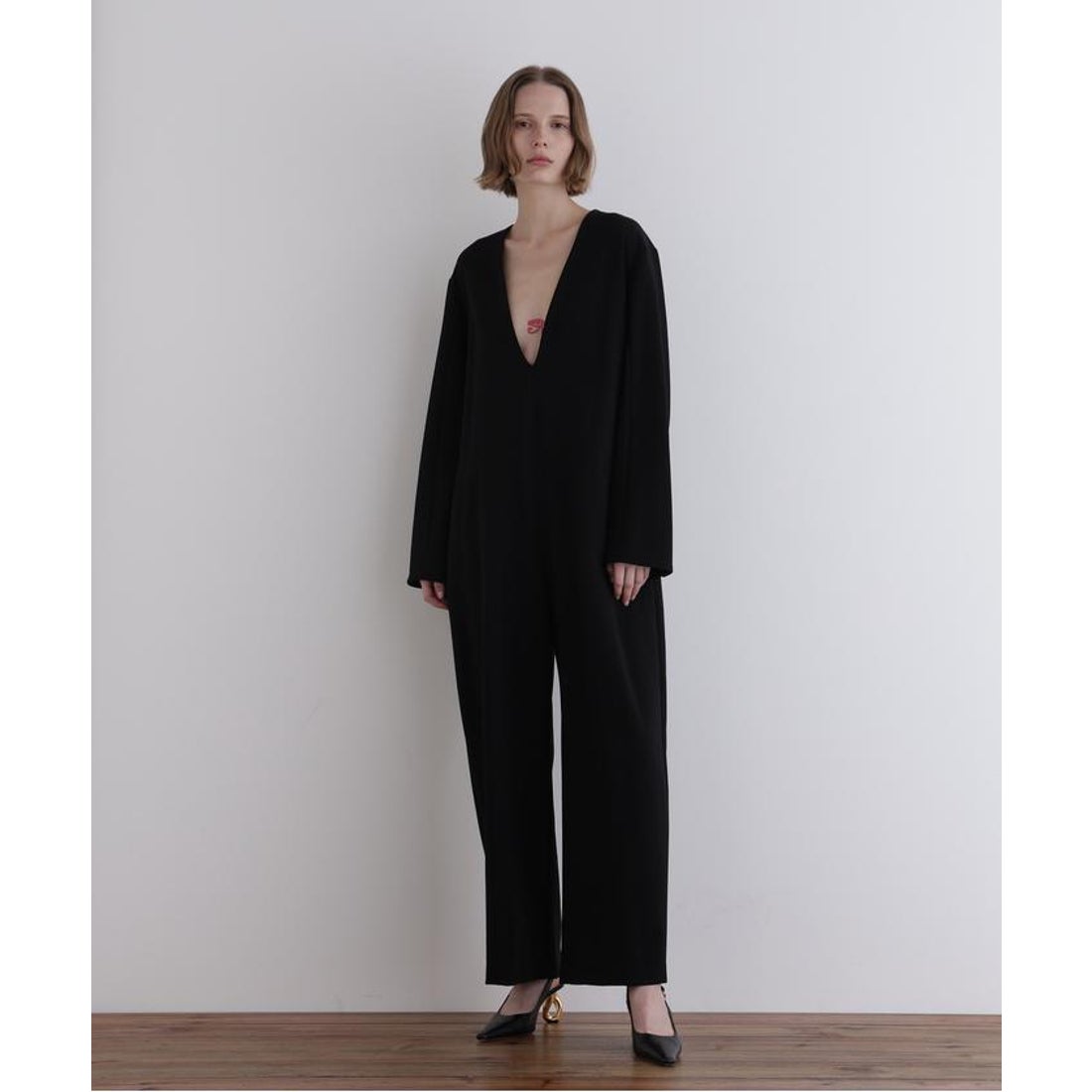 ル フィル LE PHIL ダブルクロスVN／Cコンビネゾン （ブラック