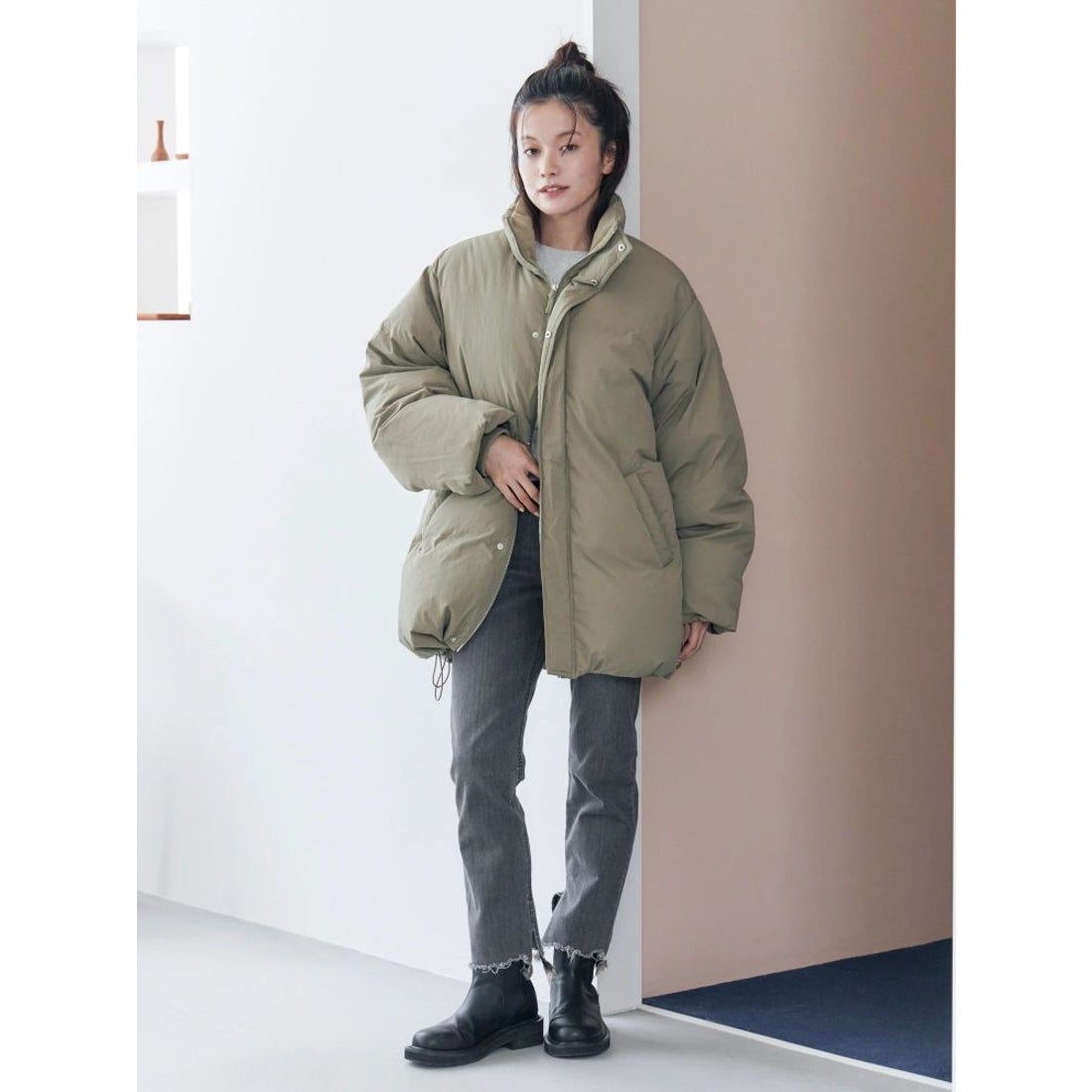 アングリッド Ungrid ミドル丈ルーズシルエットダウン （アイボリー