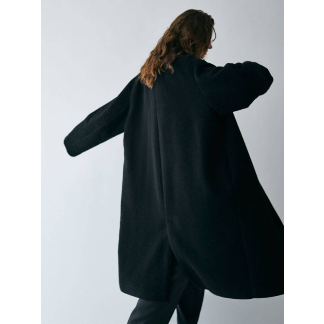 Ungrid ルーズシルエットチェスターコート（ブラック） -ファッション