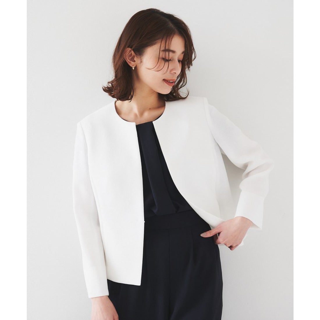 アンタイトル UNTITLED 麻調合繊ジャケット （オフホワイト(003