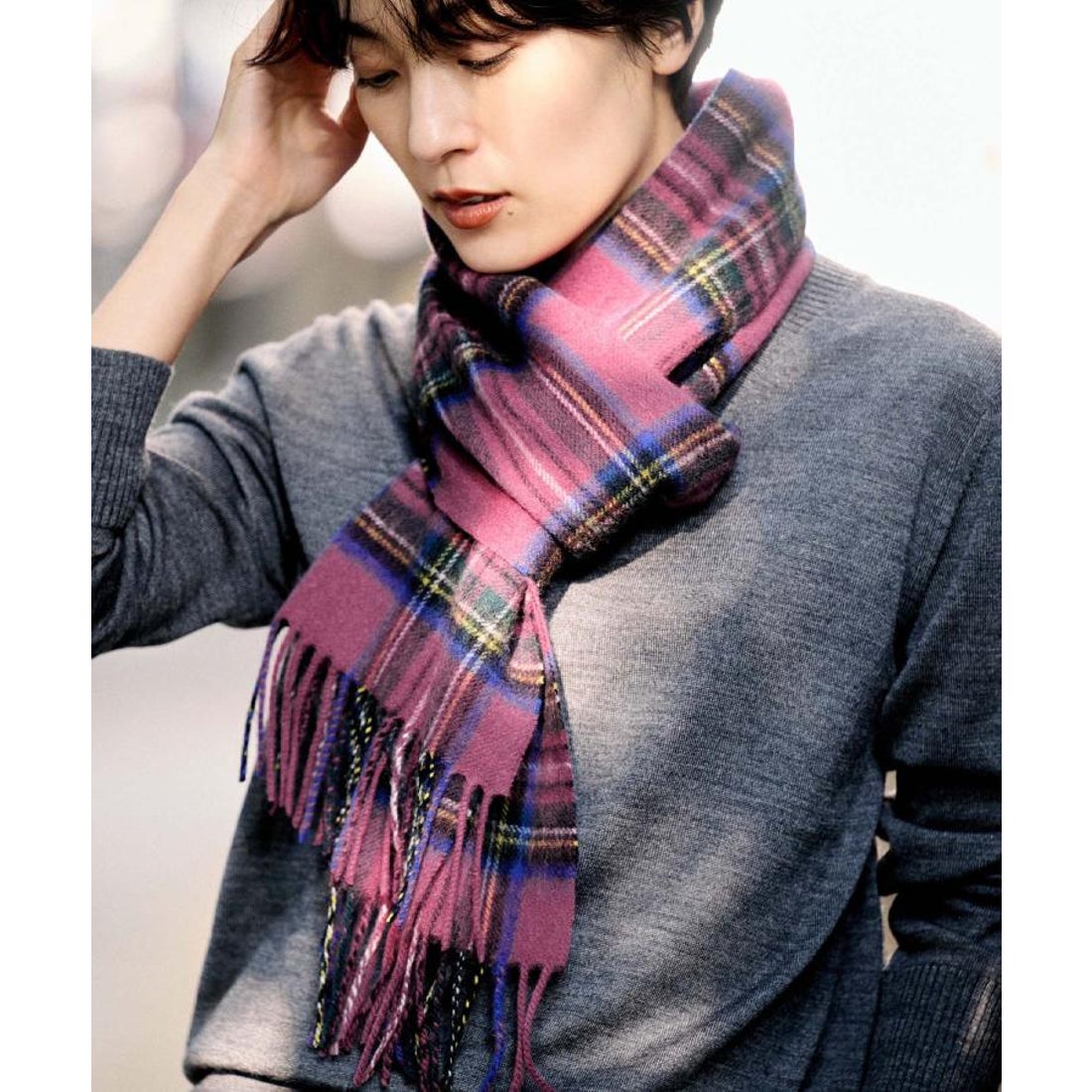 アンタイトル UNTITLED 【名品／定番人気】ウールチェックマフラー